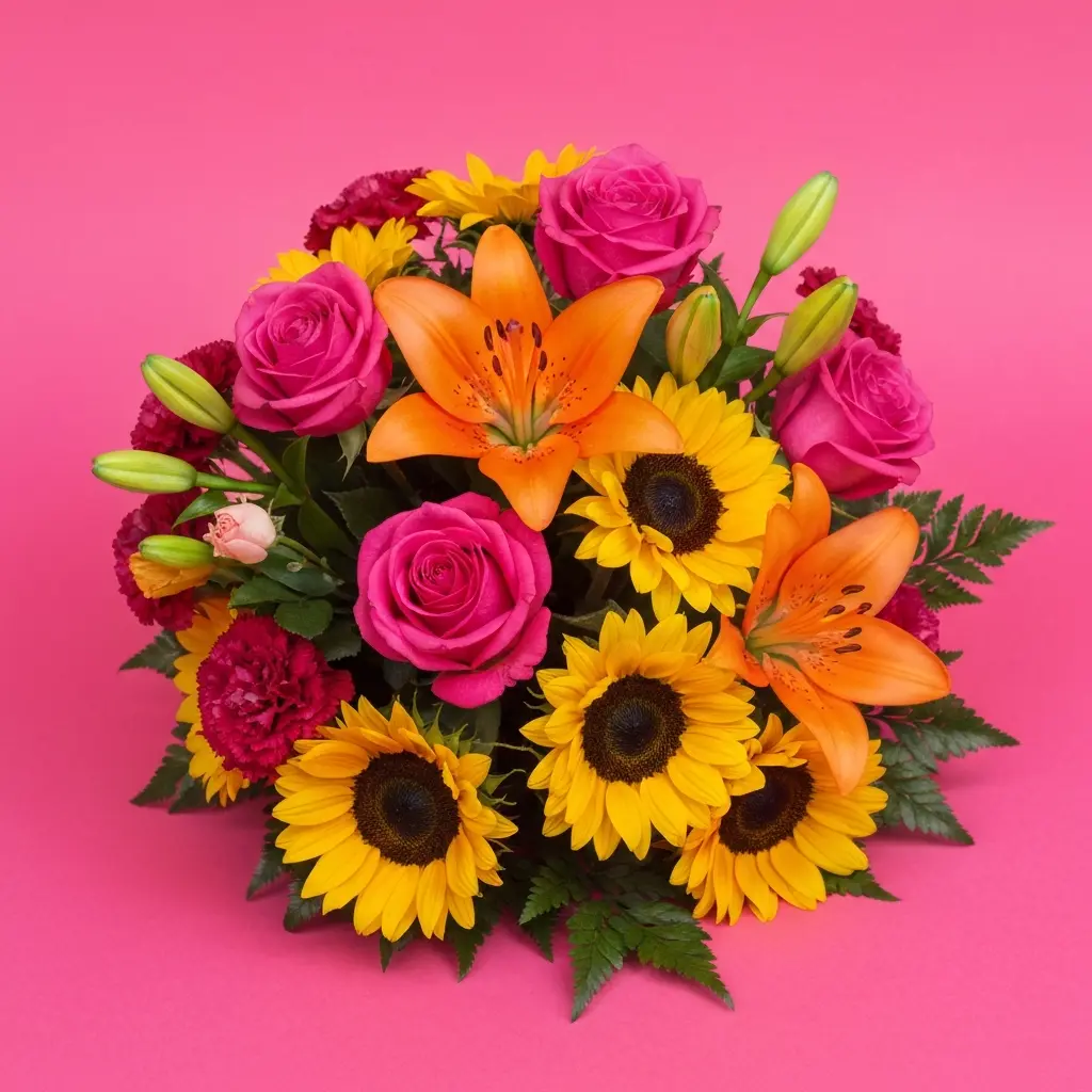 Doğum Günü Özel - Renkli çiçek buketi